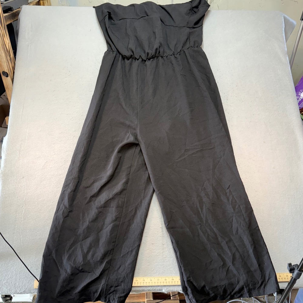 SHEIN Curve Black Strapless Wide Leg Jumpsuit Women's 2XL‎ Plus Size